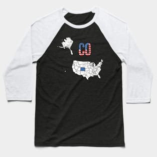 Vintage Colorado USA Map & Flag Baseball T-Shirt